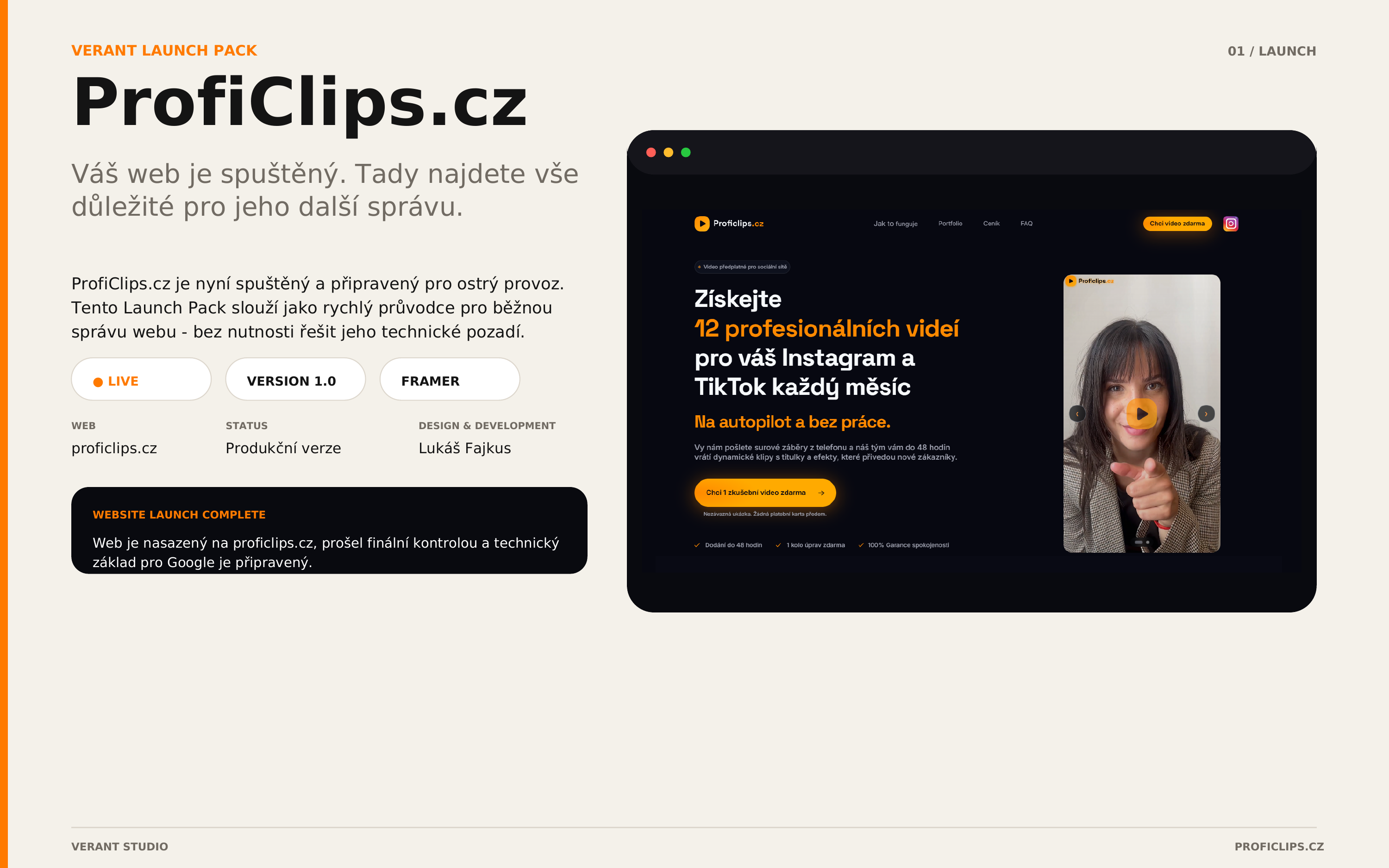 Verant Launch Pack pro ProfiClips.cz